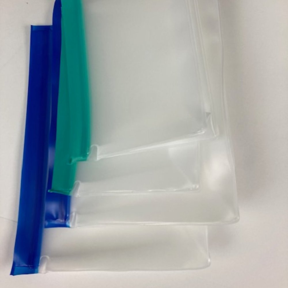 Reusable Expandable Silicone Standup Sandwich & Snack Bags 4 pack blue & green